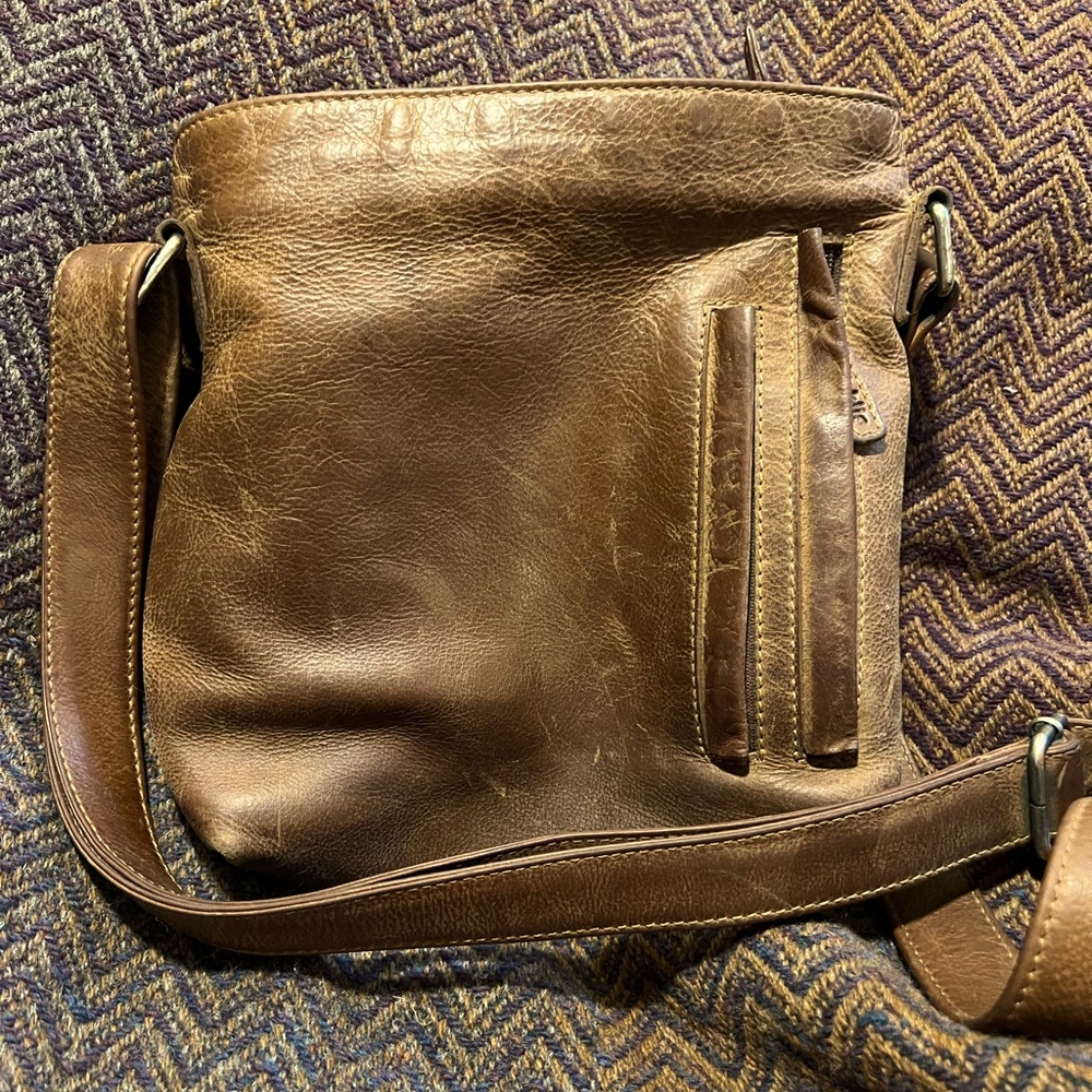 Adrian Klis Buffalo Leather Cross Body Purse